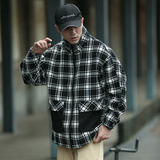 日系格子宽松棉衣外套潮牌加棉加厚韩版潮牌棉服C309B-MY2166P100，男装棉衣，电商C309B