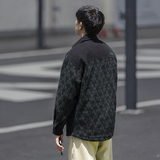 2024秋冬新款男士字母刺绣翻领撞色宽松百搭夹克外套男3120-P95，男装夹克，电商C309B