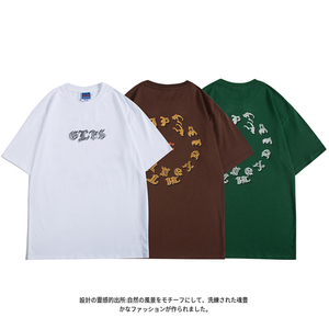 2024夏装新款白底平铺日系卡通个性印花纯棉短袖T恤C309BT3022P25图片