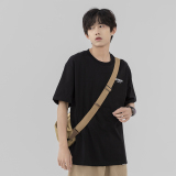 无影墙抖音得物夏高品质高克重潮牌简约印花纯棉短袖T恤T7713P40，男装T恤，电商C309B