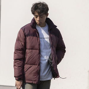 80白鸭绒冬季新款男士羽绒服雪山刺绣拼接撞色羽绒外套88001-P155图片