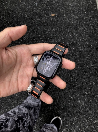 KAKE间色跑车款适用苹果applewatch手表表带s11双材质10钢带98765