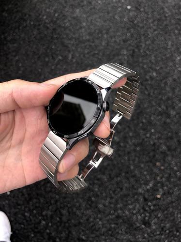 卡客风暴 一珠简约适用华为GT5表带GT3蝴蝶扣watch4钢带oppo小米2