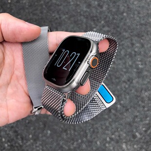 加粗丝适用苹果手表iwatch表带s11米兰磁吸Ultra加宽987 卡客风暴