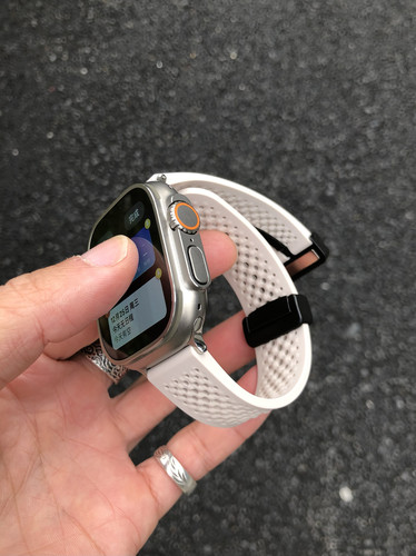 kakeband新款适用苹果手表applewatch表带液态硅胶镂空s987磁吸扣