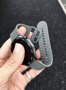 卡客风暴 波浪纹适用华为手表GT4表带GT3pro针扣小米watch硅胶GT6