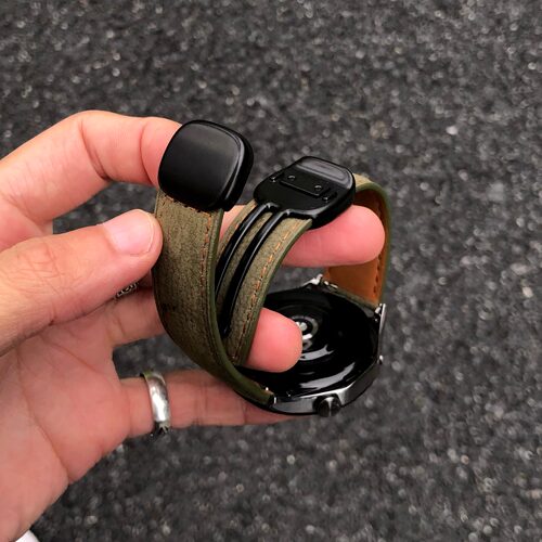 卡客风暴 细绒皮适用华为手表GT6表带GT5 GT4GT3圆滑磁吸扣watch5