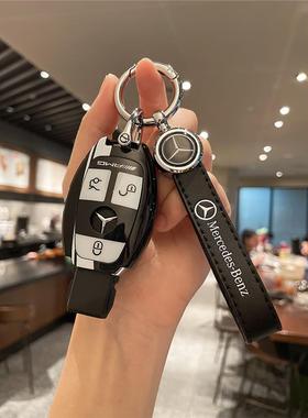 适用奔驰钥匙套c180lglc260 e200l壳cla威霆c200 v260女glc300l扣