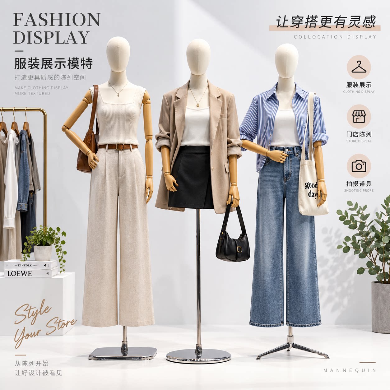 服装店挂件手韩版锁骨小胸模特架子女装橱窗半全身人体模特展示架