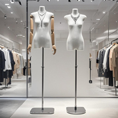 假人偶台模特展示架 店扁身模特道具女平胸半全身橱窗女装 韩版 服装