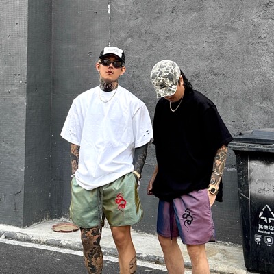 380g重磅纯棉破洞短袖T恤