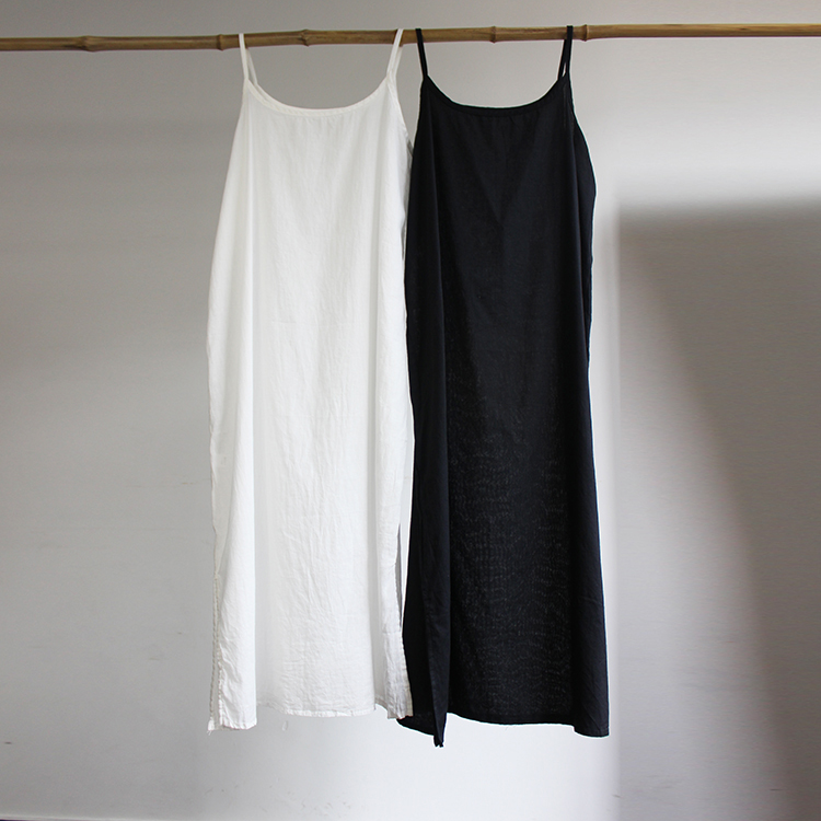 夏季全棉吊带衫连衣裙纯色打底中长款宽松简约百搭睡衣基础衬裙