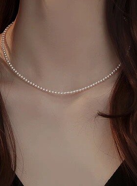 尺寸全！施家baby小珍珠项链女叠戴双层锁骨颈链极细小众法式项圈