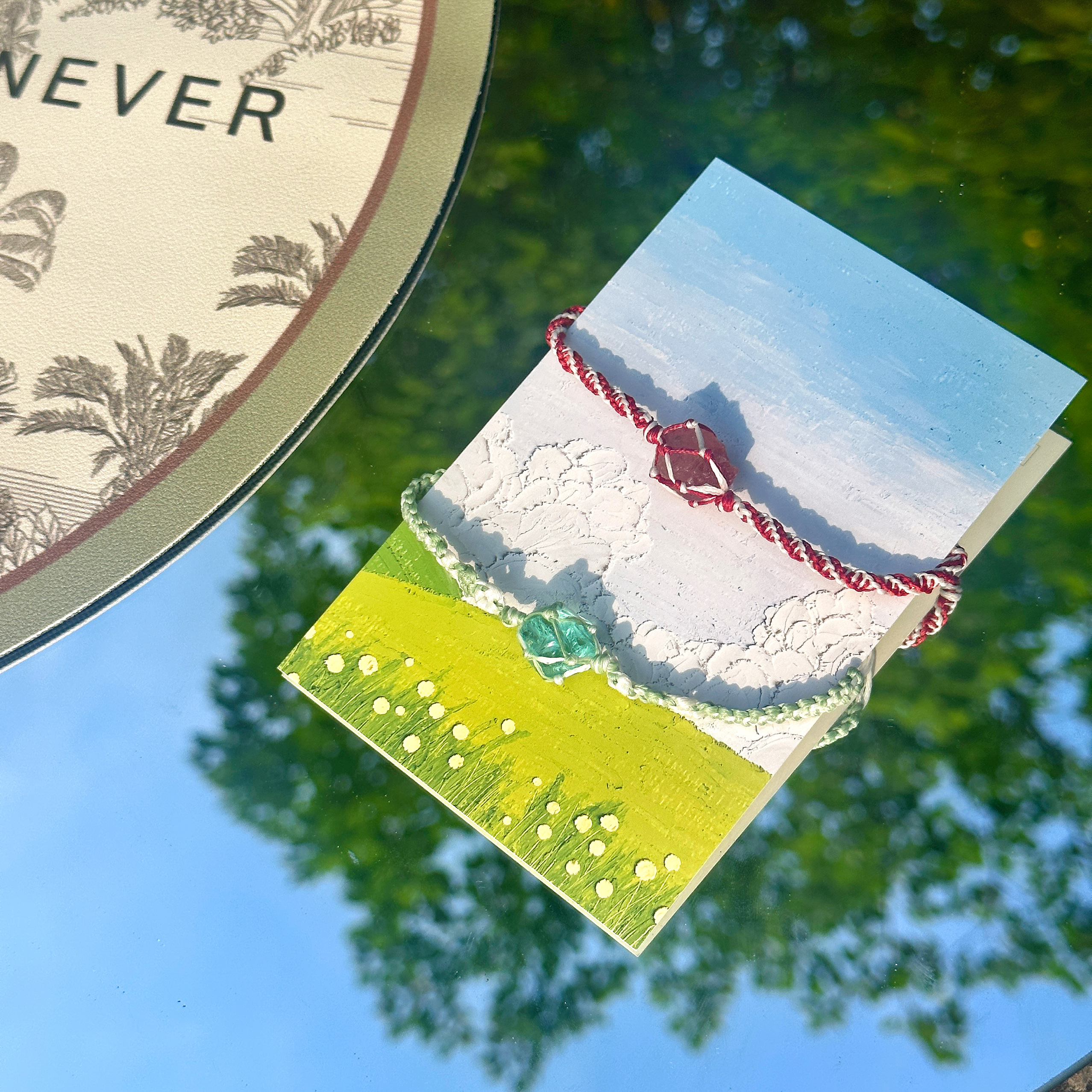 【鹤别青山】海月暖玉原创Macrame手工编织水晶琉璃手链手绳