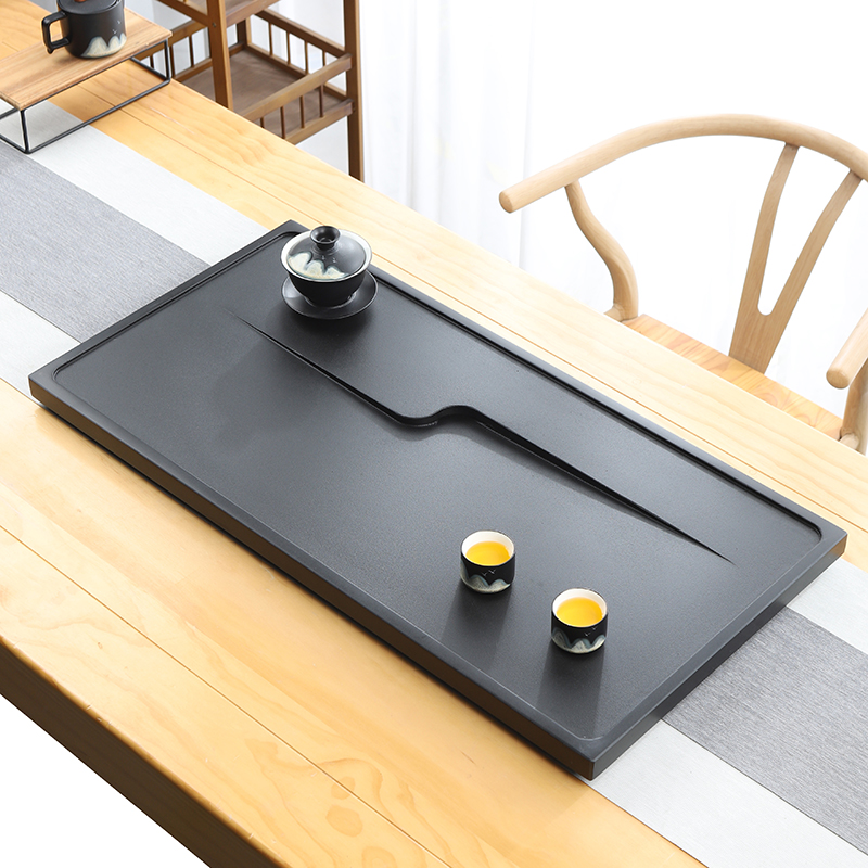 天然乌金石茶盘单盘家用简约现代客厅轻奢石盘石头茶海石茶台盘