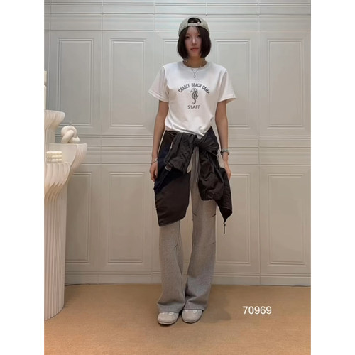 韩版海马印花短袖T恤女秋
