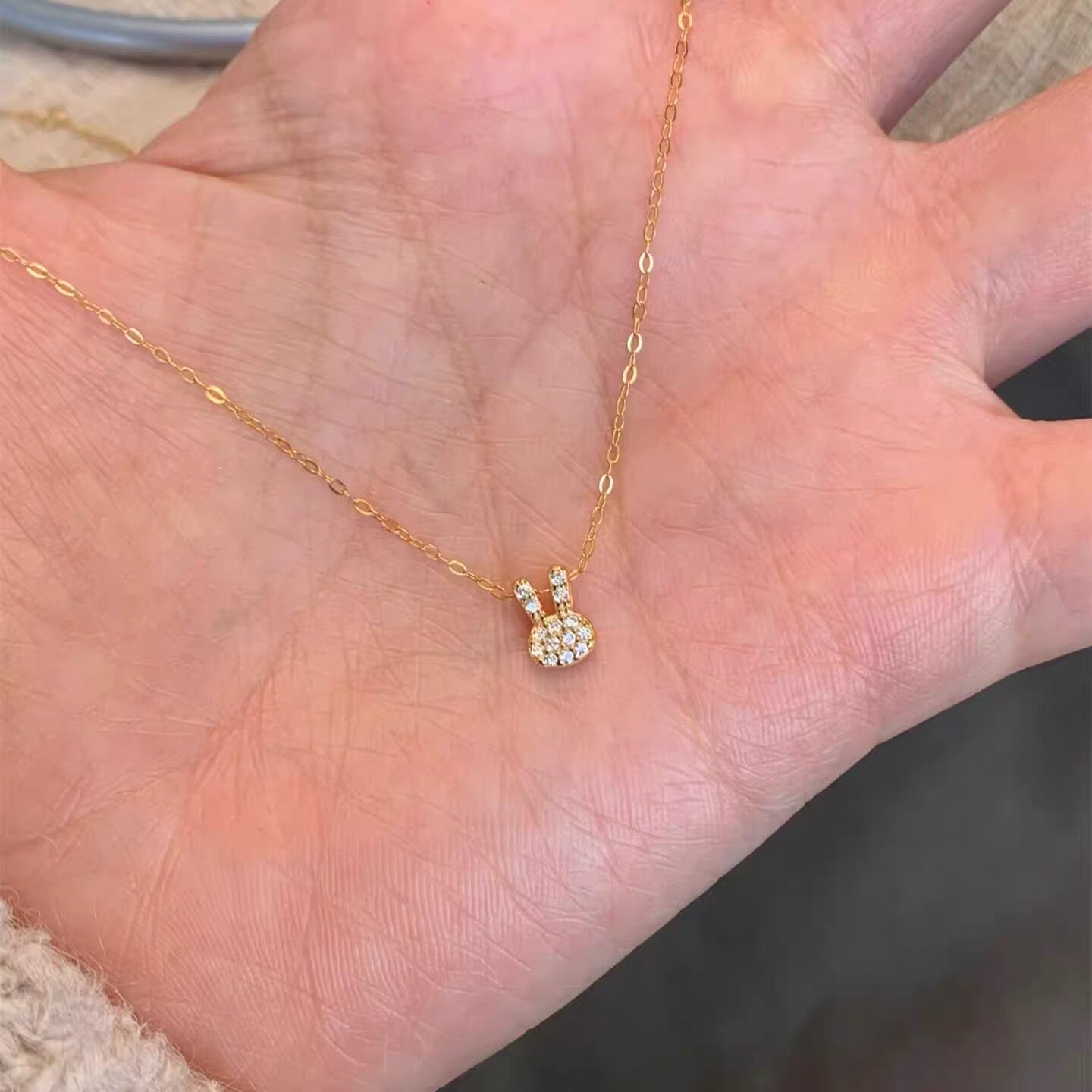 s925纯银小兔子项链女轻奢小项链