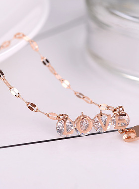 日韩金项链1314吊坠钛钢