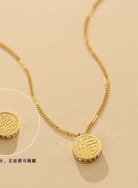 金色锁骨链炫小虫钛钢女