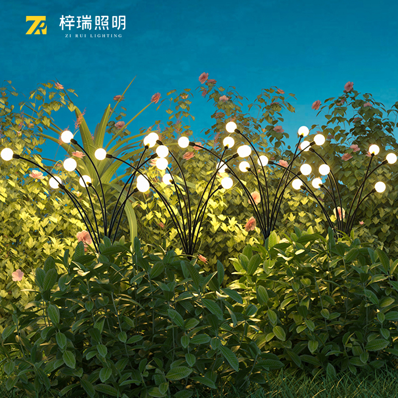 太阳能户外灯防水草坪灯花园灯萤火虫灯地插灯别墅庭院芦苇氛围灯