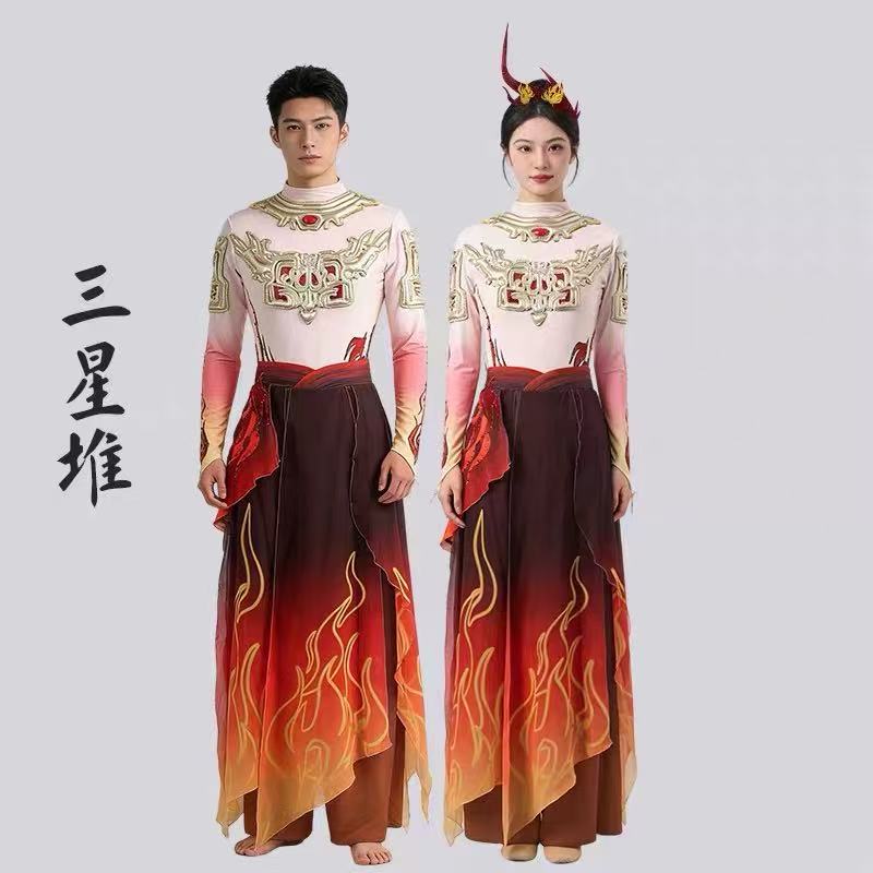 新款打鼓演出服女男秧歌腰鼓锣鼓鼓舞成人舞龙舞狮开场舞表演服装