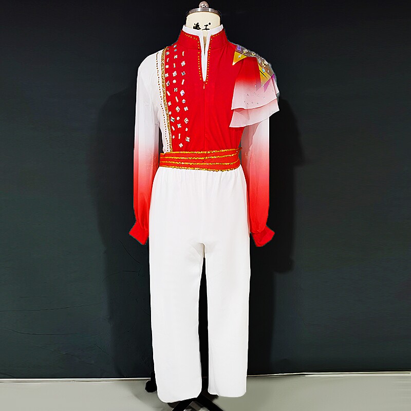 新款男款大合唱演出服开场舞万疆服饰舞蹈演出服歌伴舞合唱服饰男