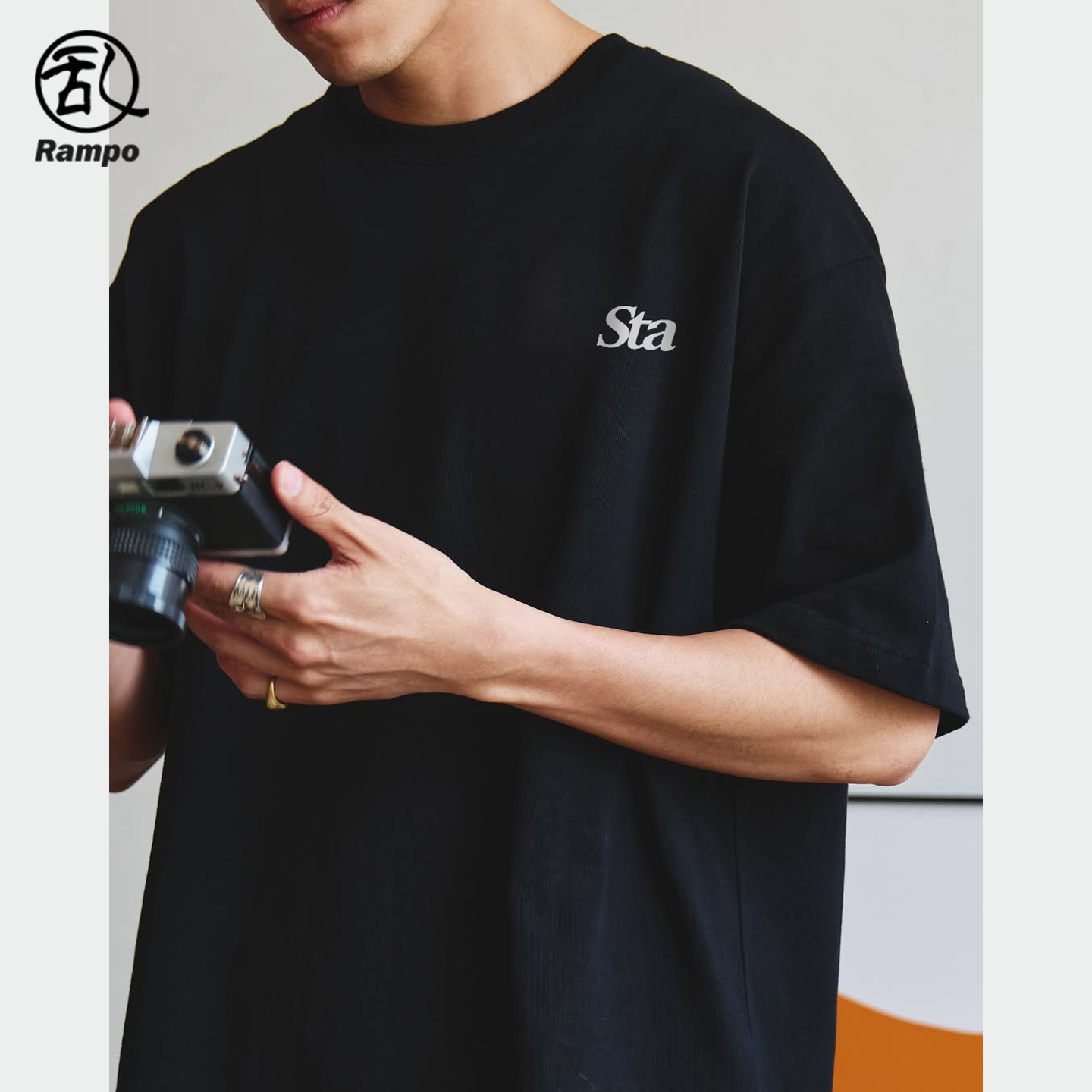 纯棉字母印花短袖t恤男女情侣款