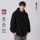 宽松加绒保暖情侣纯色百搭带帽衫 美式 460g重磅连帽卫衣男女秋冬季