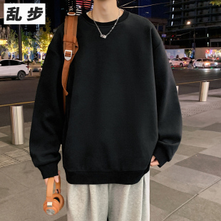 T恤衫 银狐绒卫衣男女情侣装 2025年百搭圆领宽松休闲纯色加绒长袖