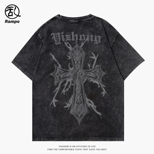 美式复古270g重磅纯棉男短袖t恤