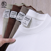 2026新款 美式 纯白色打底衫 t恤男圆领宽松男士 夏 350g重磅纯棉短袖