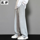 男生韩版 宽松百搭运动裤 阔腿裤 灰色直筒裤 纯色卫裤 子男款 休闲长裤