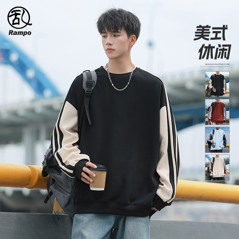 美式圆领卫衣男女款秋冬加厚长袖