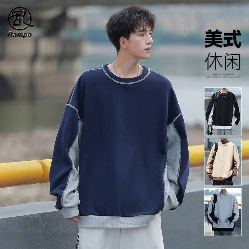 秋季新品宽松卫衣美式复古外套潮