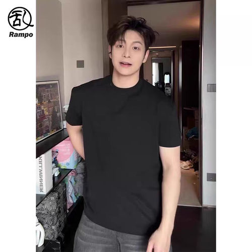 微胖男生显瘦重磅纯棉透气T恤