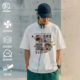卡通印花重磅230g纯棉短袖 男女同款 宽松落肩日系漫画风潮流上衣服