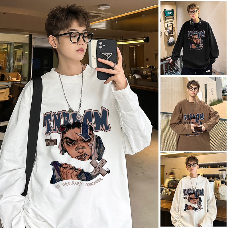 纯棉长袖t恤休闲青少年秋季男装