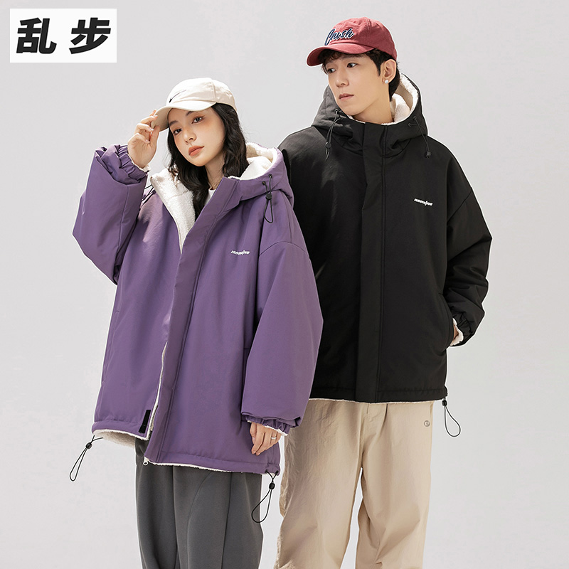 羊剪绒加厚保暖棉衣冬季防寒棉袄