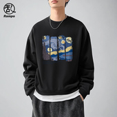 新款 乱步美式 2026春季 T恤男款 宽松圆领卫衣潮牌上衣 复古休闲长袖