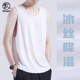 冰丝240g纯棉背心男士 t恤 宽松运动跨栏坎肩白色无袖 夏季 打底汗衫