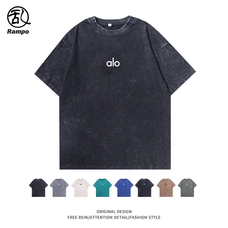 立体硅胶印花纯棉水洗做旧t恤