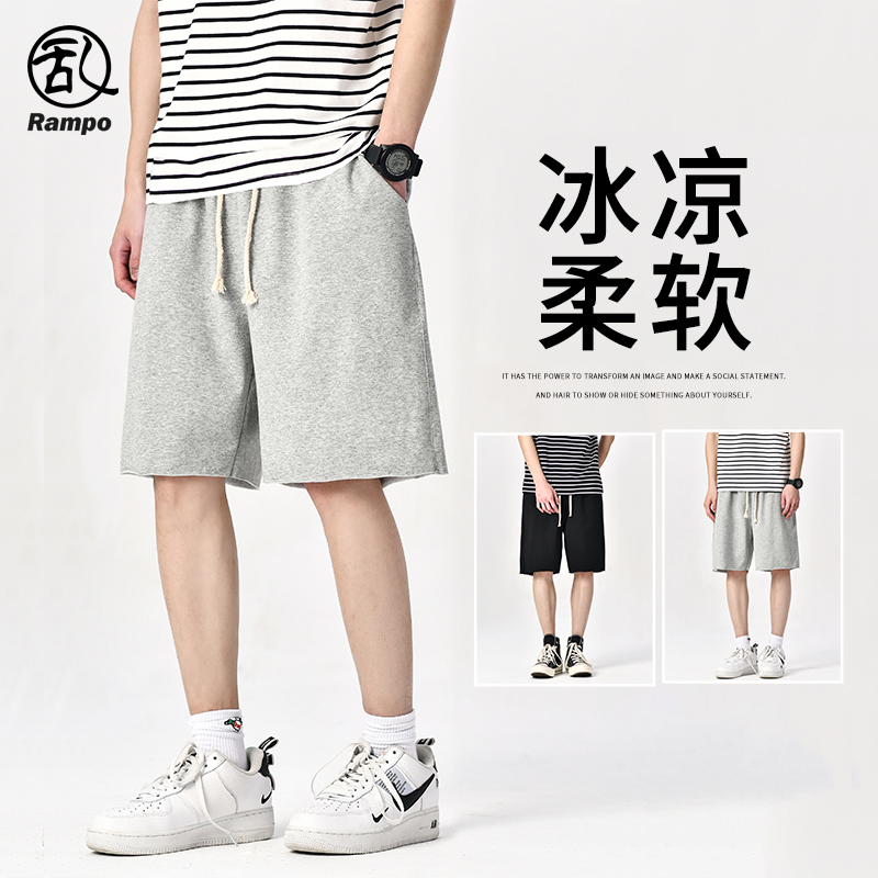 纯色弹力薄款短裤男款跑步运动裤