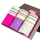 女高腰棉质收腹提臀大码 舒适平角内裤 女式 富妮来女士内裤 短裤 礼盒