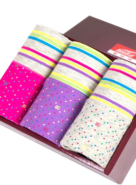 富妮来女士内裤女高腰棉质收腹提臀大码舒适平角内裤女式短裤礼盒