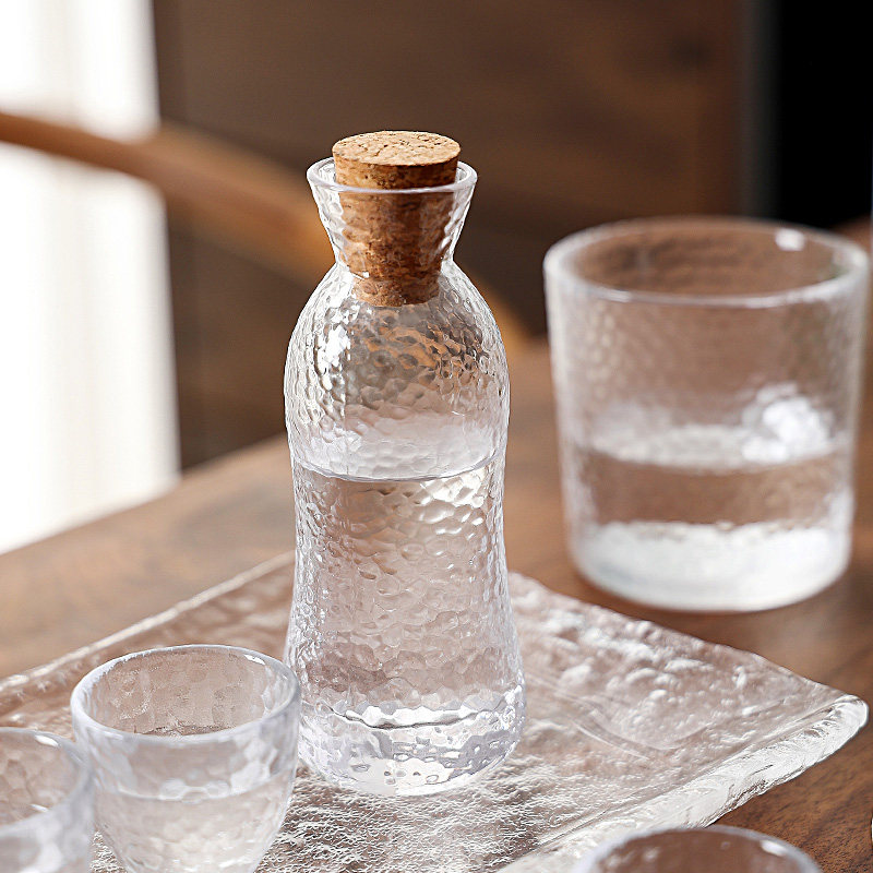 ins水晶玻璃白酒杯 家用一两小酒杯清酒壶酒具烧酒酒盅日式分酒器