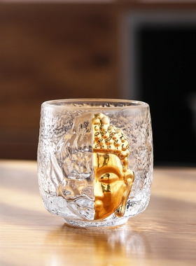 一念禅定杯轻奢描金2两白酒杯100ml日式小酒杯烈酒杯大号清酒杯