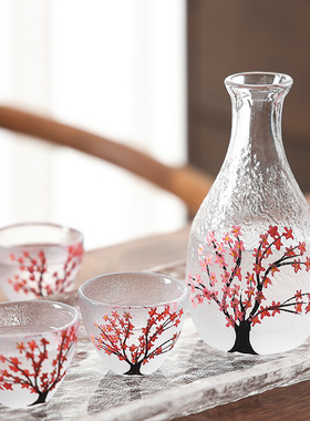 微丰 日式樱花清酒壶小酒杯白酒杯酒具烧酒酒盅家用烫酒温酒壶