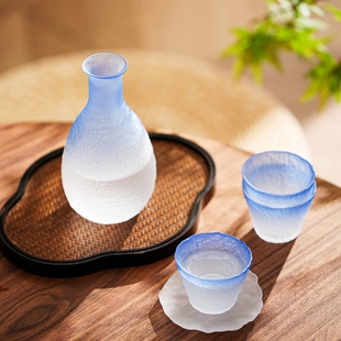 北欧蔚蓝清酒壶小酒杯白酒杯酒具烧酒酒盅家用烫酒温酒壶礼盒装