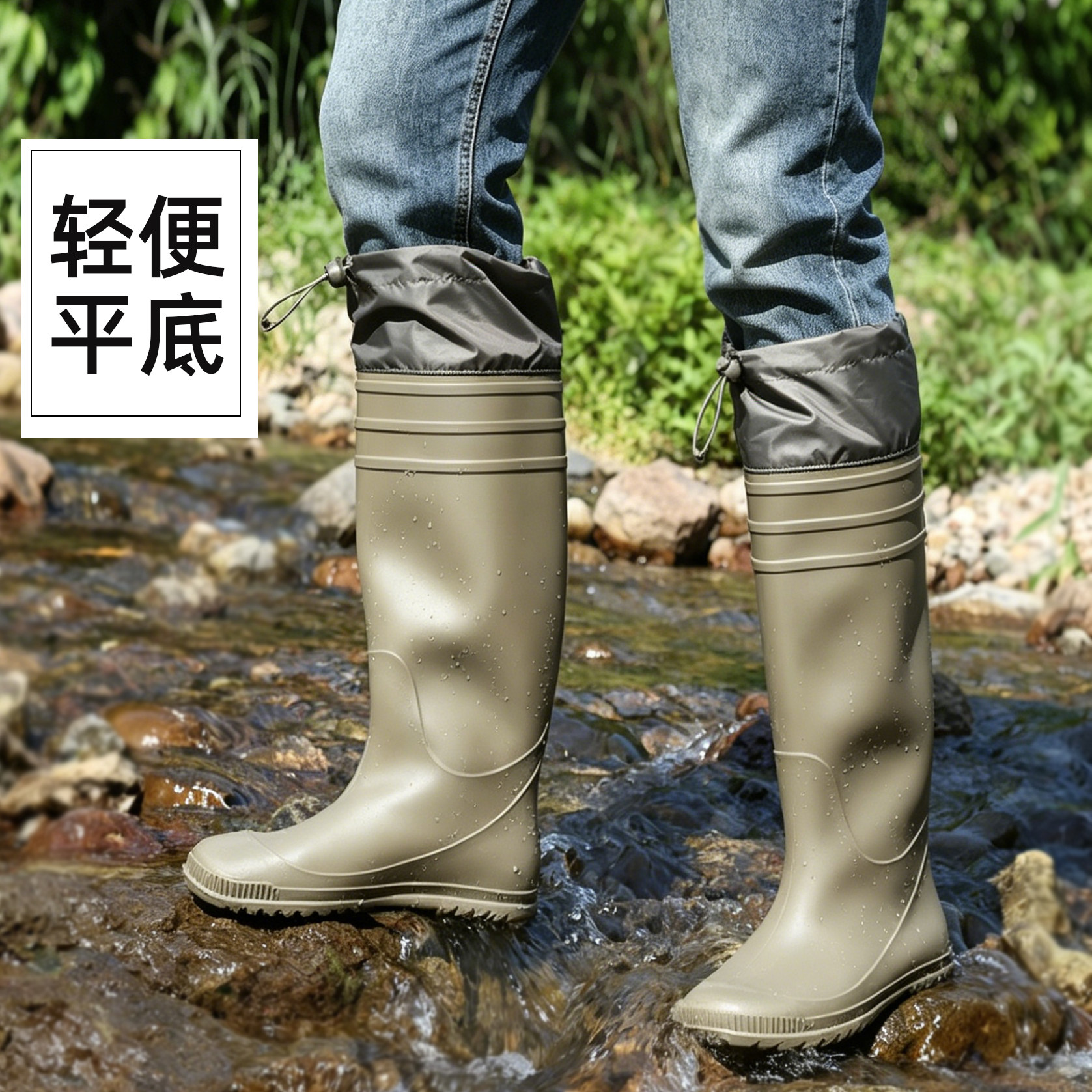 农田插秧专用水鞋软底水田鞋图片
