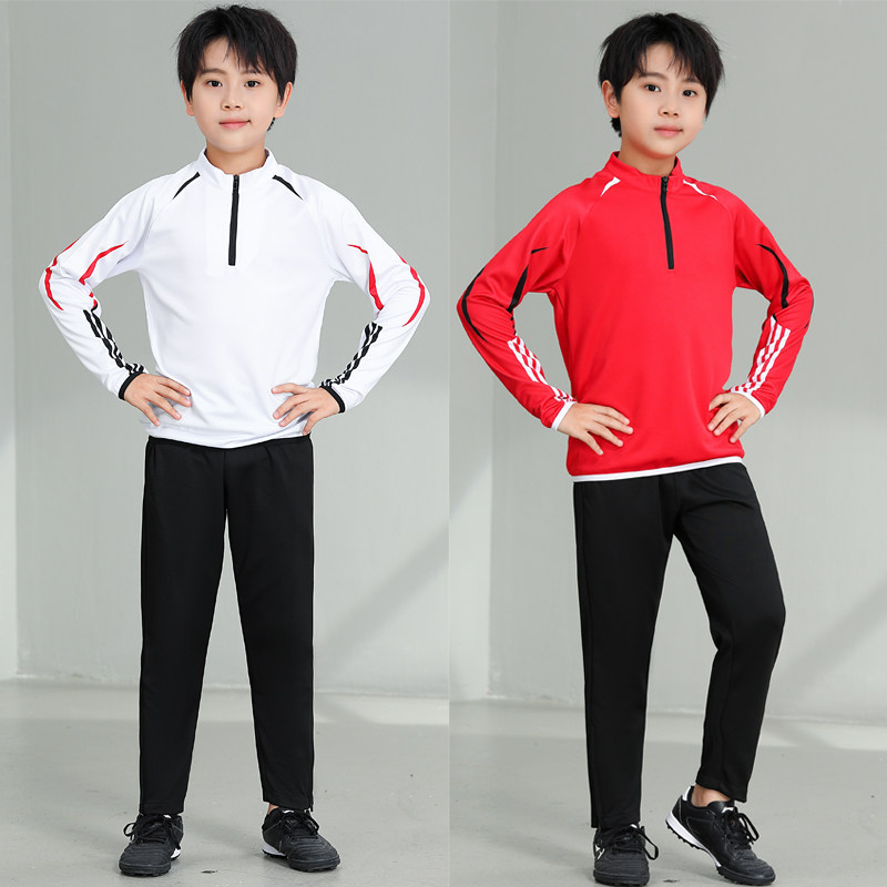 秋冬款长袖足球训练服套装男女学生球衣球服队服成人足球服儿童男